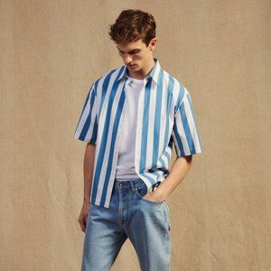 NWT Sandro Blue & White Button-down